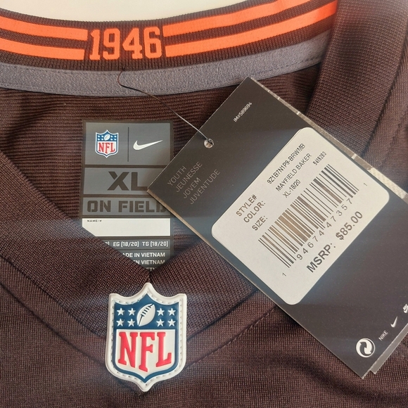 Nike Cleveland Browns Jersey Youth Size XL (18/20) Baker Mayfield #6 On Field - Picture 4 of 8
